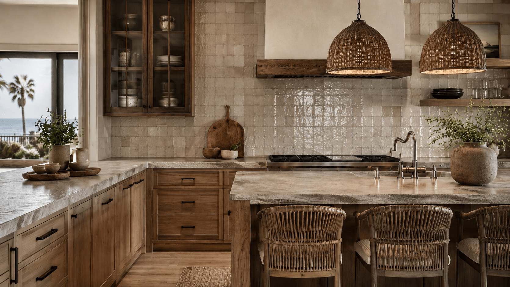 Weathered and Tactile Finishes kitchen in Del Mar