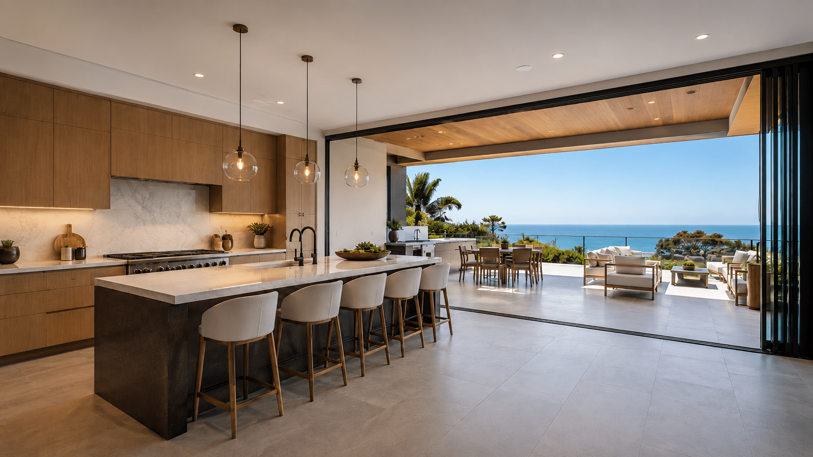 Seamless Indoor-Outdoor Flow kitchen in Del Mar