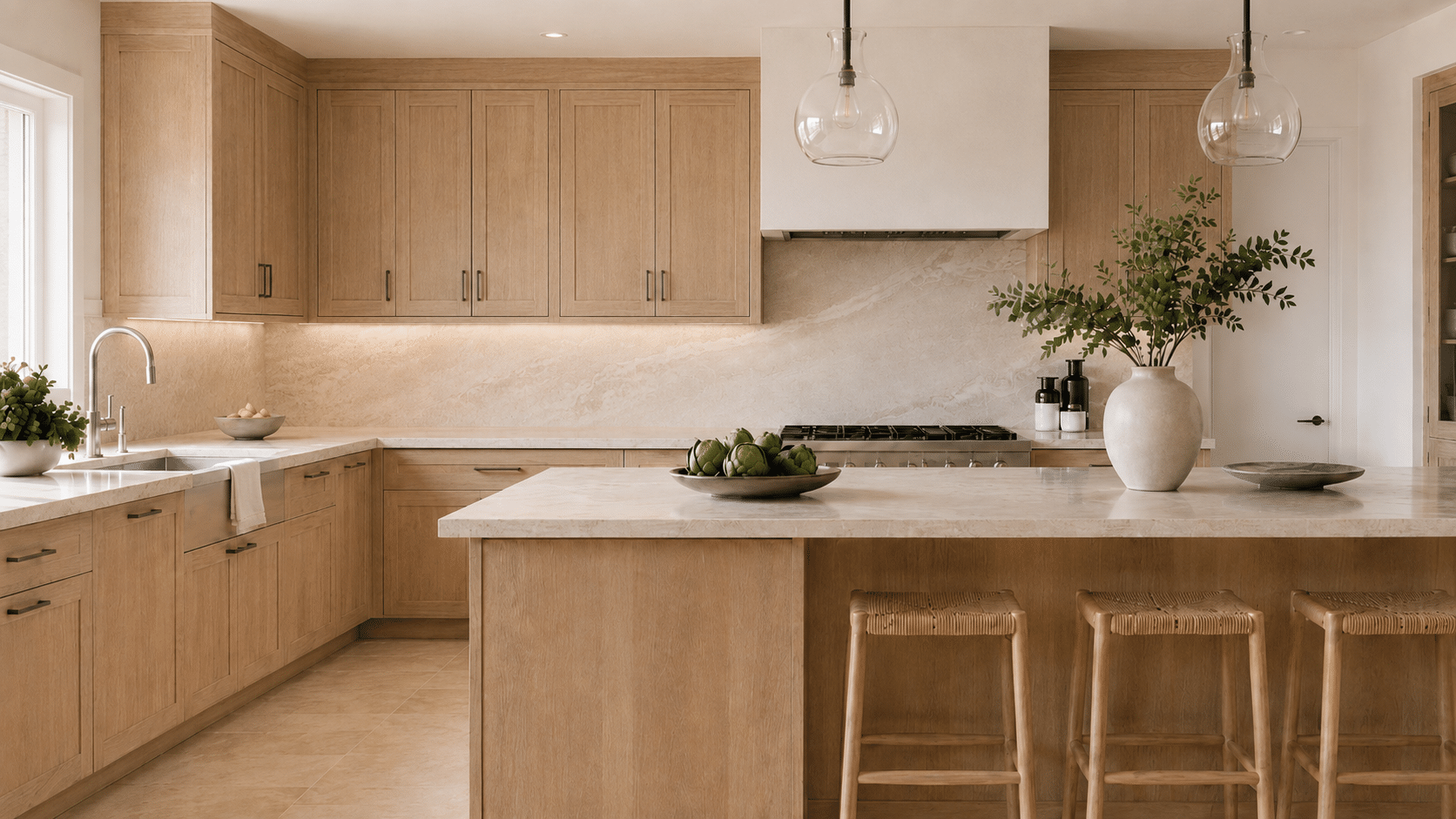 Organic Coastal Contemporary kitchen in Del Mar