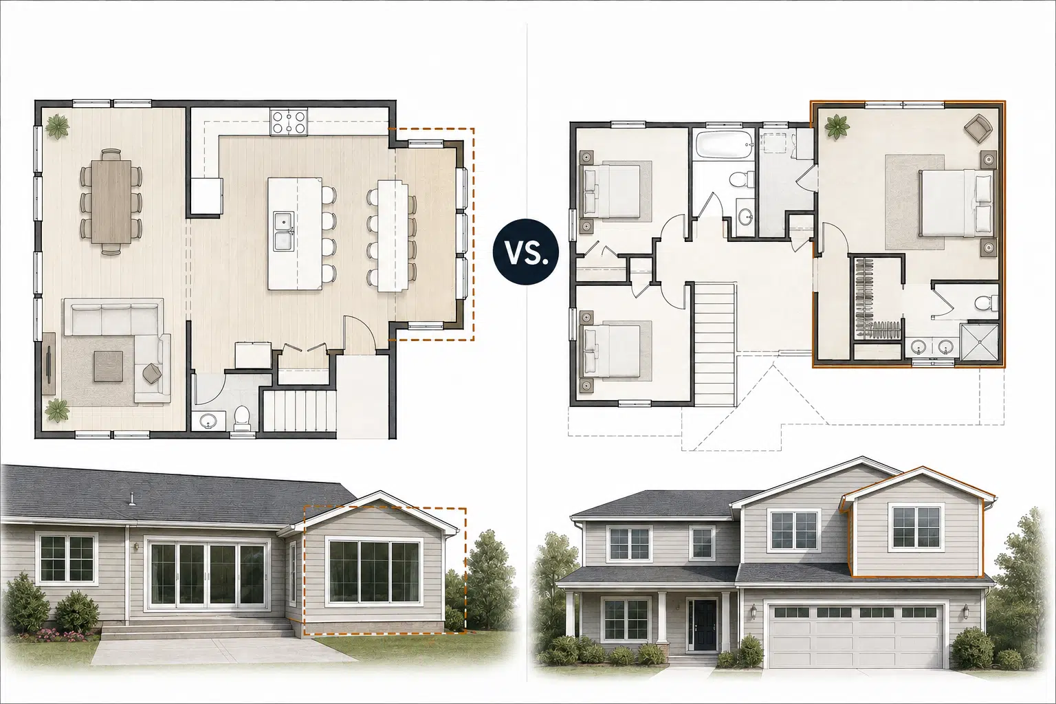 Second-story addition compared with a first-floor bump-out
