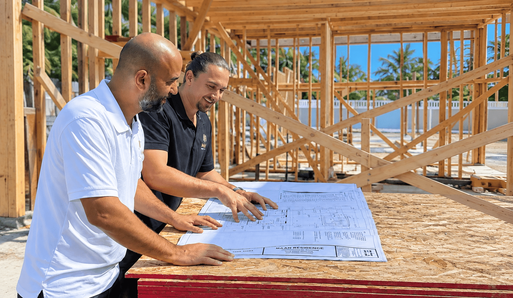 Milan Design + Build team reviewing ADU plans